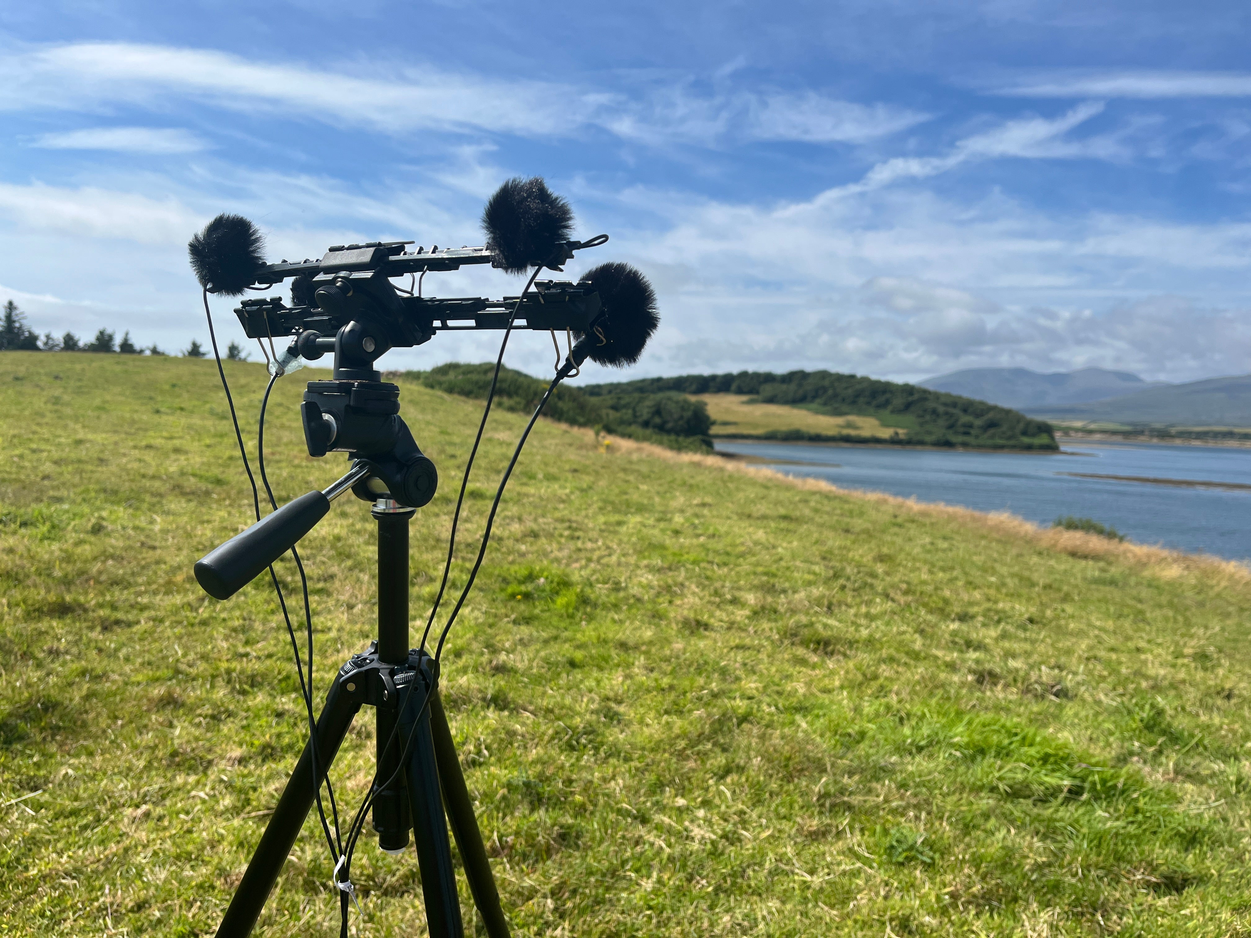 Multi-channel recording rig in the landscape